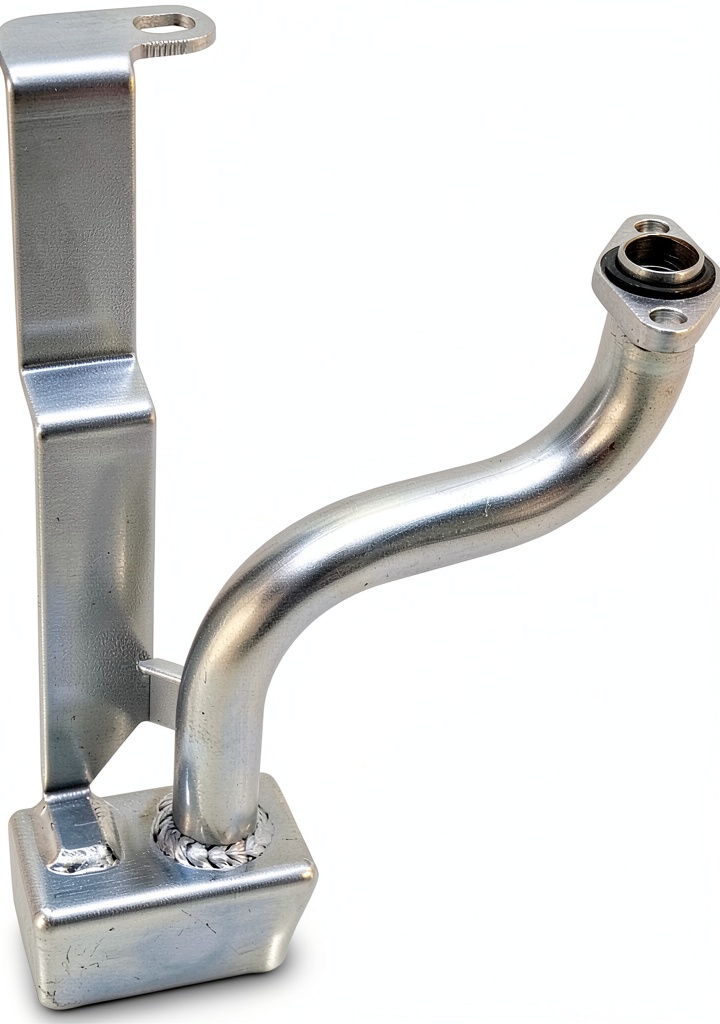 Moroso oil pump pick‑up tube installed in a performance engine