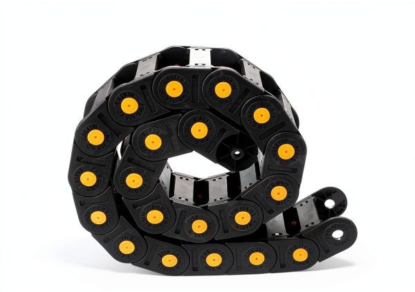 Fielect Drag Chain Cable Carrier End Connectors 1m Black Yellow Dots-2